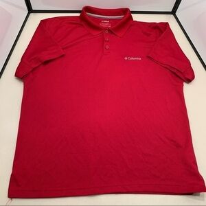 Columbia Shirt Adult Size Large Red Golf Polo Omni-Shade Sun Protection Men